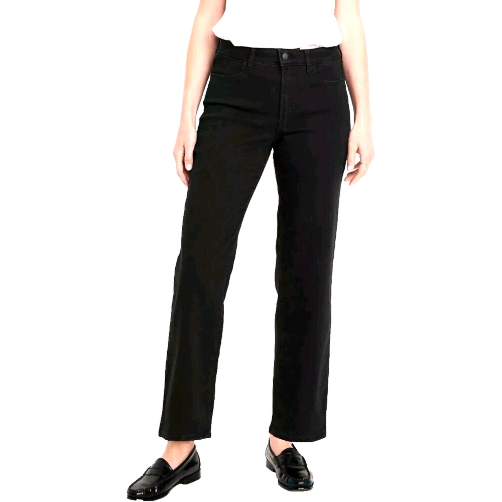 Old Navy Womens 6 High Rise WOW LOOSE Jeans Black Stretch Straight Leg
